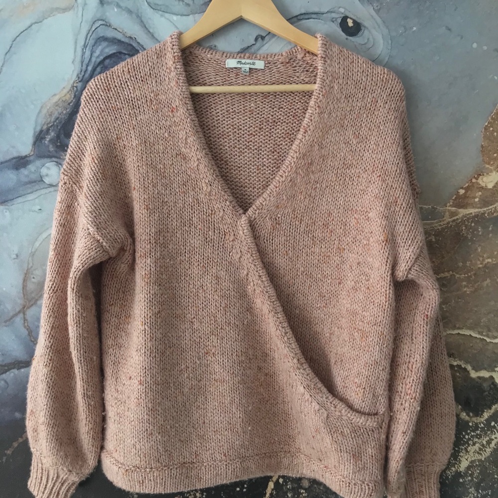 MADEWELL BERESFORD WRAP-FRONT PULLOVER SWEATER